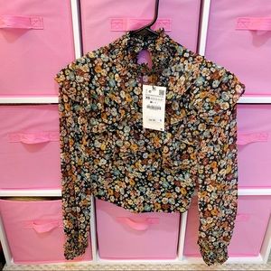 Zara floral print blouse